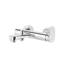 Single-lever exposed bath mixer with automatic diverter