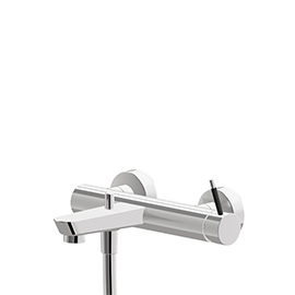 Single-lever exposed bath mixer with automatic diverter.