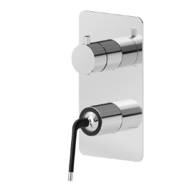 Single lever concealed mixer with two ways out mechanical diverter.