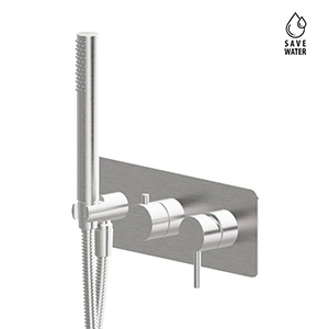 Complete concealed shower group, with shower set and 2 ways out diverter.