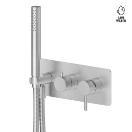 Complete concealed shower group, with shower set and 2 ways out diverter.