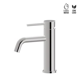 Single lever basin mixer without pop up waste set. 