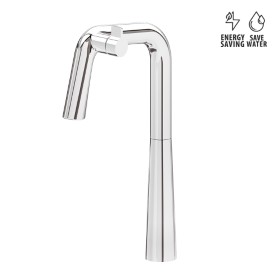 Miscelatore per lavello con bocca girevole.