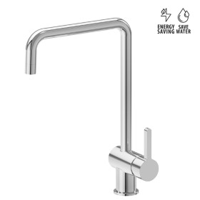 Single-lever sink mixer with squared swivel spout