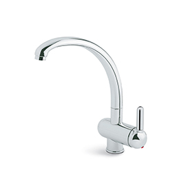 Single-lever sink mixer, conical and tubular swivel spout