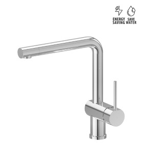 Single-lever sink mixer with swivel spout and outlet, diam. 28 mm. 3/8” female connection hoses