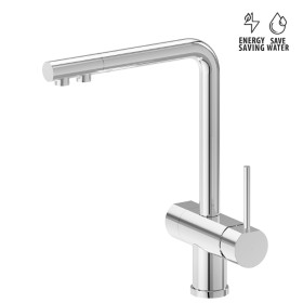 Single-lever sink mixer, swivel spout with double flow for pure water