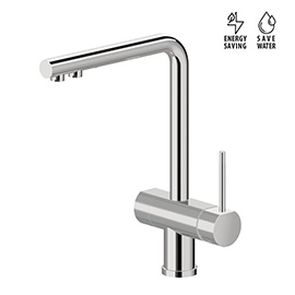 Single-lever sink mixer, swivel spout with double flow for pure water