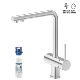 Miscelatore monocomando per lavello con bocca L girevole