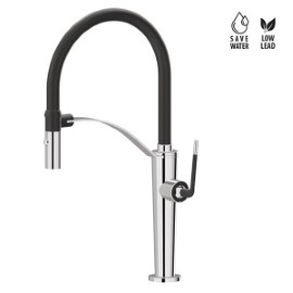 Single-lever sink mixer with swivel and adjustable spout