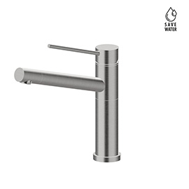 Stainless steel single-lever sink mixer 