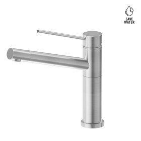 Stainless steel single-lever sink mixer 