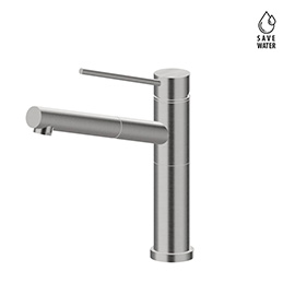Stainless steel single-lever sink mixer 