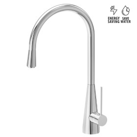 Single-lever sink mixer, round swivel spout.