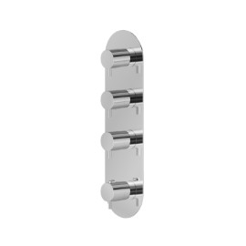 Concealed thermostatic multifunction selectors with 3-way out