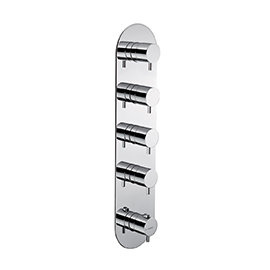 Concealed thermostatic multifunction selector with 4-way out