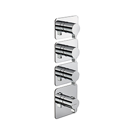 Concealed thermostatic multifunction selector with 3-way out