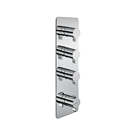 Concealed thermostatic multifunction selectors with 3-way out