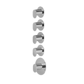 Concealed thermostatic multifunction selector with 4-way out