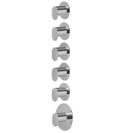 Concealed thermostatic multifunction selector with 5-way out