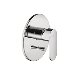 Single lever concealed bath/shower mixer with automatic diverter, 1/2” connections 35 mm ceramic discs cartridge.