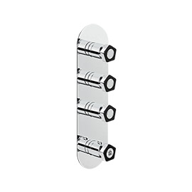 Concealed thermostatic multifunction selectors with 3-way out