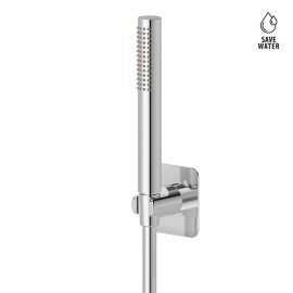 Complete shower set, with brass hand shower, flexible and shower holder